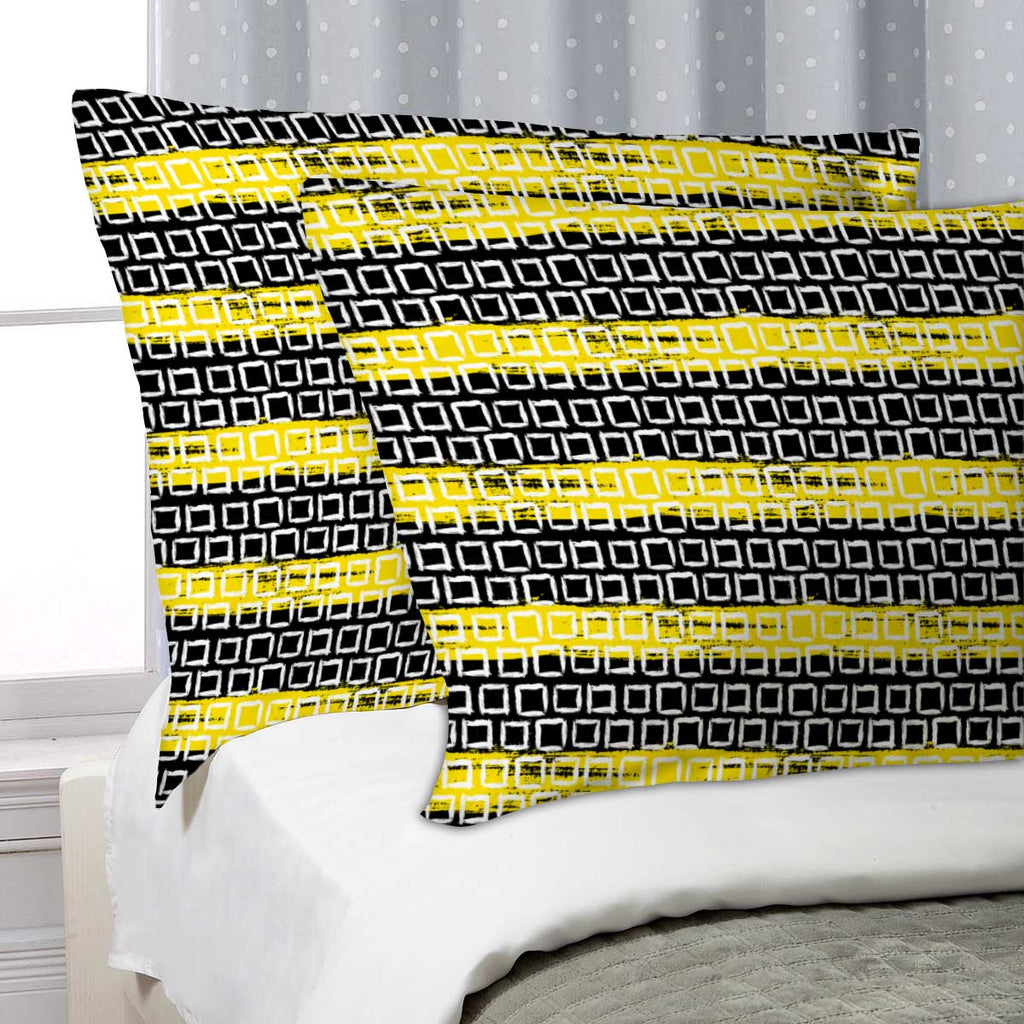ArtzFolio Mixed Geometric Art D1 Pillow Cover Case-Pillow Cases-AZHFR27514901PIL_CV_L-Image Code 5007509 Vishnu Image Folio Pvt Ltd, IC 5007509, ArtzFolio, Pillow Cases, Abstract, Digital Art, mixed, geometric, art, d1, pillow, cover, case, vector, pattern, small, hand, painted, squares, placed, rows, bright, yellow, white, black, web, print, summer, fall, fashion, textile, fabric, wallpaper, wrapping, paper, pillow cover, pillow case cover, linen pillow cover, printed pillow cover, pillow for bedroom, livi