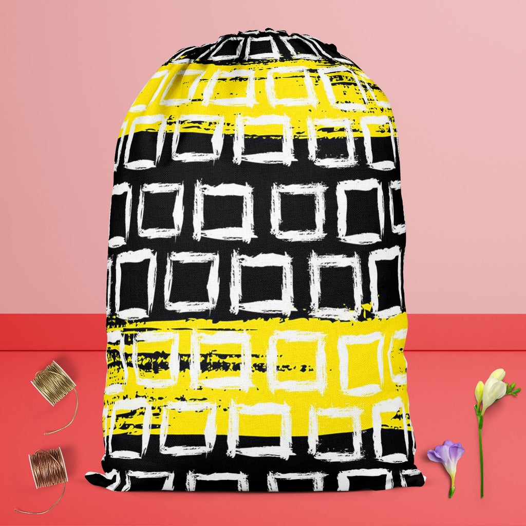 Mixed Geometric Art D1 Reusable Sack Bag | Bag for Gym, Storage, Vegetable & Travel-Drawstring Sack Bags-SCK_FB_DS-IC 5007509 IC 5007509, Black, Black and White, Fashion, Geometric, Geometric Abstraction, Illustrations, Patterns, White, mixed, art, d1, reusable, sack, bag, for, gym, storage, vegetable, travel, vector, pattern, small, hand, painted, squares, placed, rows, bright, yellow, web, print, summer, fall, textile, fabric, wallpaper, wrapping, paper, artzfolio, drawstring bag, drawstring sack, string 