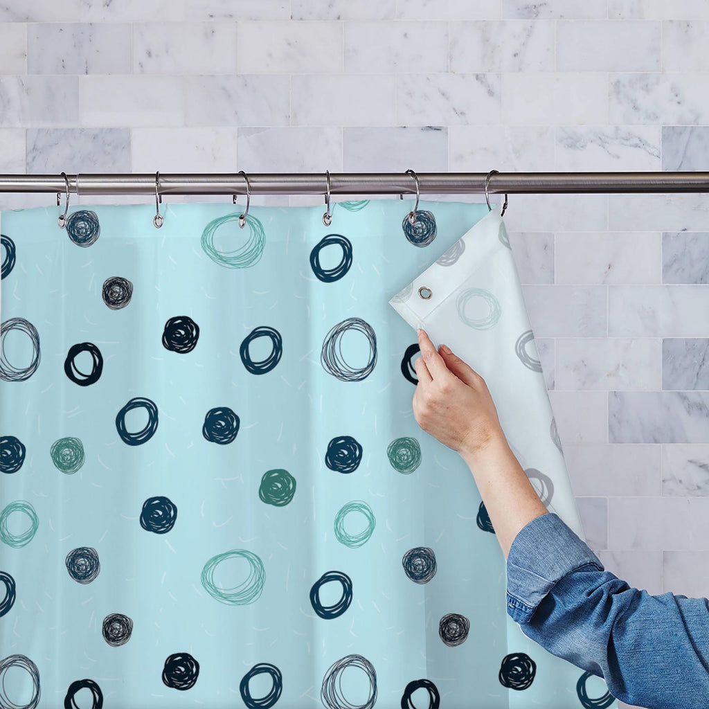 Circled Sketch Washable Waterproof Shower Curtain-Shower Curtains-CUR_SH-IC 5007512 IC 5007512, Abstract Expressionism, Abstracts, Ancient, Art and Paintings, Black and White, Circle, Decorative, Digital, Digital Art, Dots, Fashion, Geometric, Geometric Abstraction, Graphic, Hand Drawn, Historical, Illustrations, Medieval, Modern Art, Nature, Patterns, Retro, Scenic, Semi Abstract, Signs, Signs and Symbols, Sketches, Vintage, White, circled, sketch, washable, waterproof, shower, curtain, abstract, art, arti
