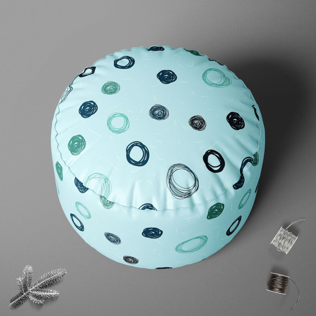 Circled Sketch Footstool Footrest Puffy Pouffe Ottoman Bean Bag | Canvas Fabric-Footstools-FST_CB_BN-IC 5007512 IC 5007512, Abstract Expressionism, Abstracts, Ancient, Art and Paintings, Black and White, Circle, Decorative, Digital, Digital Art, Dots, Fashion, Geometric, Geometric Abstraction, Graphic, Hand Drawn, Historical, Illustrations, Medieval, Modern Art, Nature, Patterns, Retro, Scenic, Semi Abstract, Signs, Signs and Symbols, Sketches, Vintage, White, circled, sketch, footstool, footrest, puffy, po