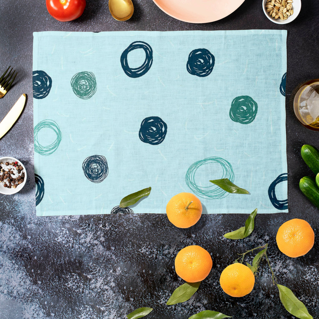 Circled Sketch Table Mat Placemat-Table Place Mats Fabric-MAT_TB-IC 5007512 IC 5007512, Abstract Expressionism, Abstracts, Ancient, Art and Paintings, Black and White, Circle, Decorative, Digital, Digital Art, Dots, Fashion, Geometric, Geometric Abstraction, Graphic, Hand Drawn, Historical, Illustrations, Medieval, Modern Art, Nature, Patterns, Retro, Scenic, Semi Abstract, Signs, Signs and Symbols, Sketches, Vintage, White, circled, sketch, table, mat, placemat, abstract, art, artistic, backdrop, backgroun