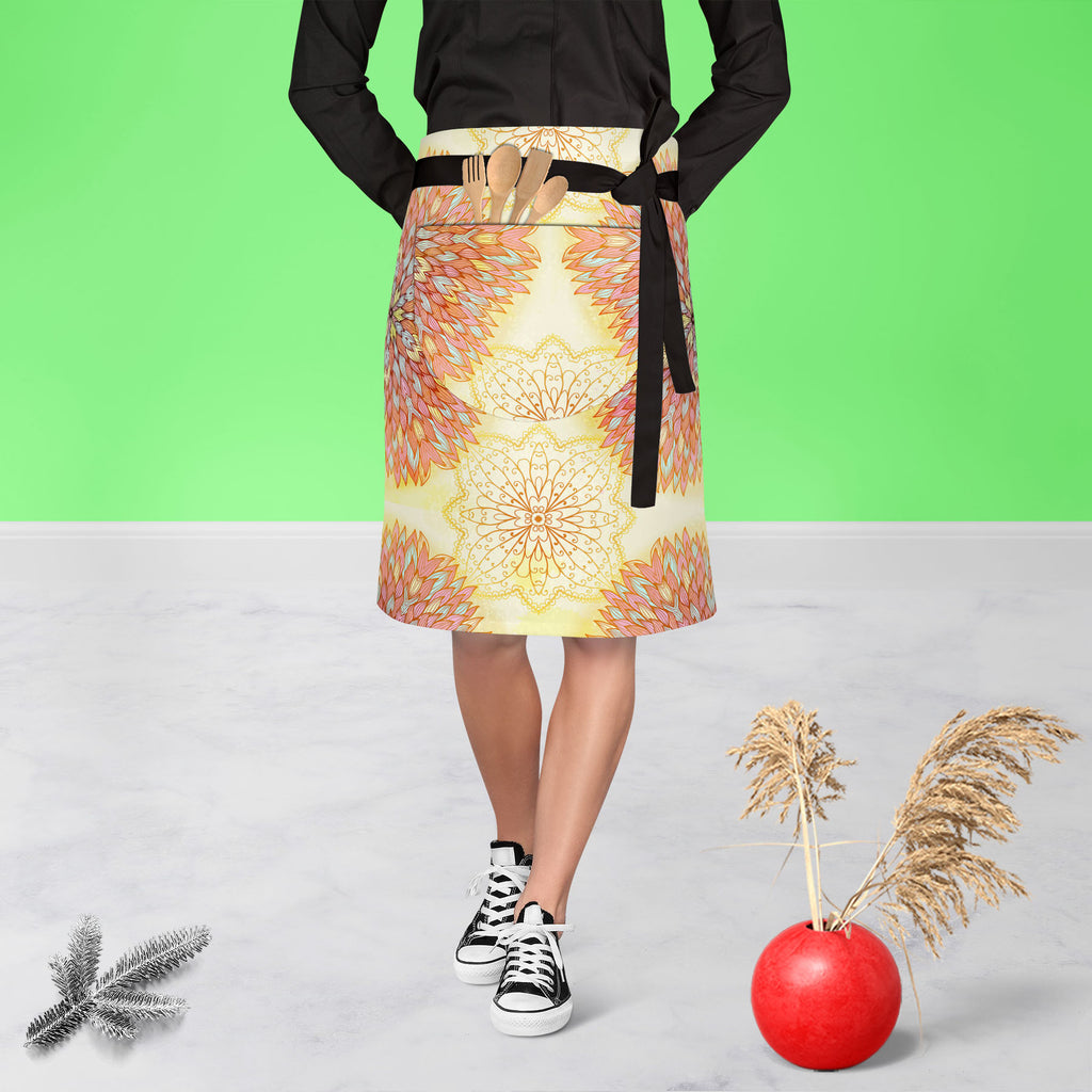 Ethnic Ornament D4 Apron | Adjustable, Free Size & Waist Tiebacks-Apron Waist to Knee-APR_WS_KN-IC 5007516 IC 5007516, Abstract Expressionism, Abstracts, Allah, Arabic, Art and Paintings, Asian, Botanical, Circle, Cities, City Views, Culture, Drawing, Ethnic, Floral, Flowers, Geometric, Geometric Abstraction, Hinduism, Illustrations, Indian, Islam, Mandala, Nature, Paintings, Patterns, Retro, Semi Abstract, Signs, Signs and Symbols, Symbols, Traditional, Tribal, World Culture, ornament, d4, apron, adjustabl