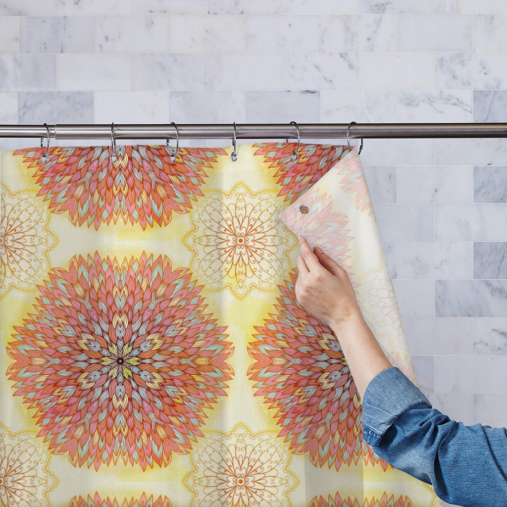 Ethnic Ornament D4 Washable Waterproof Shower Curtain-Shower Curtains-CUR_SH-IC 5007516 IC 5007516, Abstract Expressionism, Abstracts, Allah, Arabic, Art and Paintings, Asian, Botanical, Circle, Cities, City Views, Culture, Drawing, Ethnic, Floral, Flowers, Geometric, Geometric Abstraction, Hinduism, Illustrations, Indian, Islam, Mandala, Nature, Paintings, Patterns, Retro, Semi Abstract, Signs, Signs and Symbols, Symbols, Traditional, Tribal, World Culture, ornament, d4, washable, waterproof, shower, curta