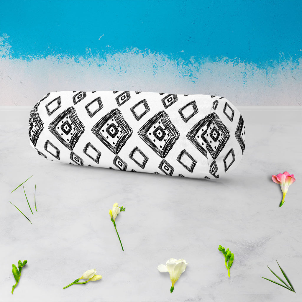 Geometric Art D1 Bolster Cover Booster Cases | Concealed Zipper Opening-Bolster Covers-BOL_CV_ZP-IC 5007517 IC 5007517, Abstract Expressionism, Abstracts, Art and Paintings, Automobiles, Aztec, Black and White, Botanical, Culture, Digital, Digital Art, Ethnic, Fashion, Floral, Flowers, Geometric, Geometric Abstraction, Graphic, Hipster, Illustrations, Mexican, Modern Art, Nature, Patterns, Retro, Scenic, Semi Abstract, Signs, Signs and Symbols, Stripes, Traditional, Transportation, Travel, Tribal, Urban, Ve