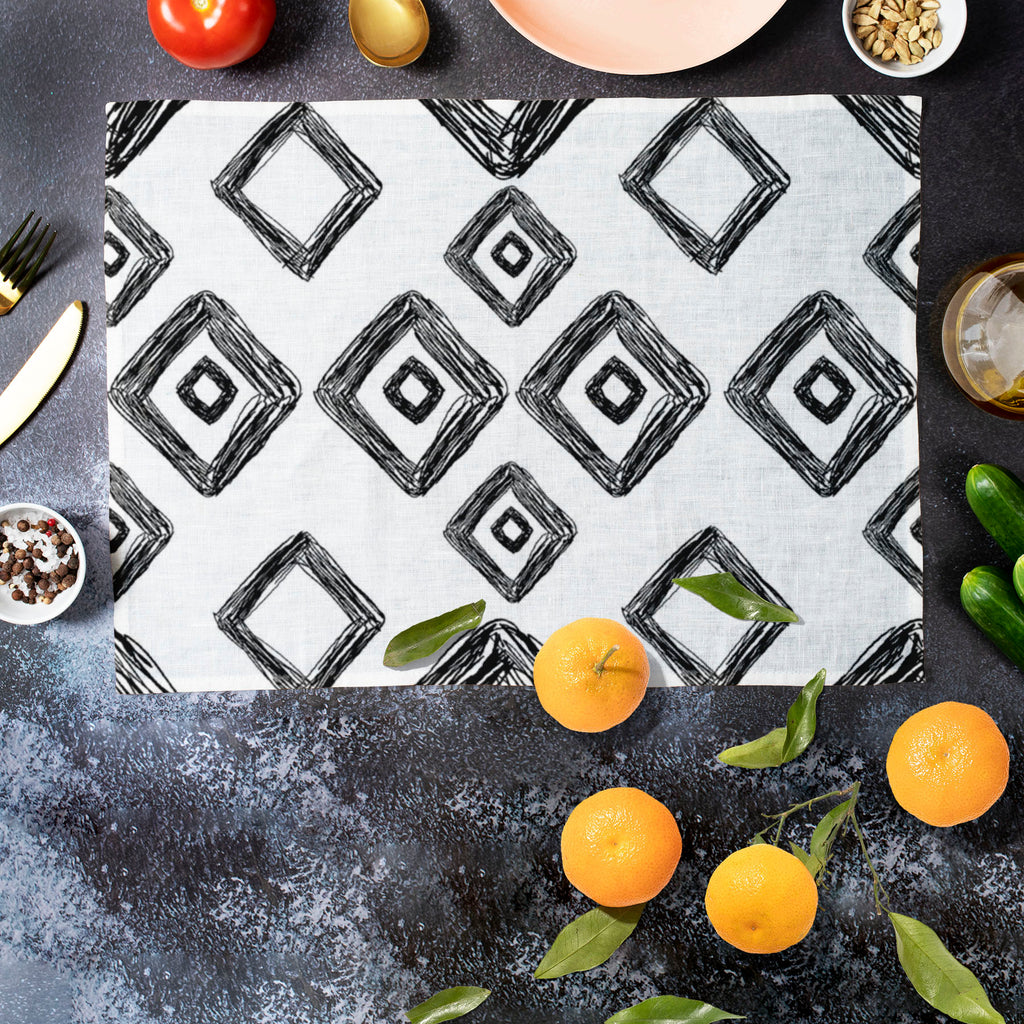 Geometric Art D1 Table Mat Placemat-Table Place Mats Fabric-MAT_TB-IC 5007517 IC 5007517, Abstract Expressionism, Abstracts, Art and Paintings, Automobiles, Aztec, Black and White, Botanical, Culture, Digital, Digital Art, Ethnic, Fashion, Floral, Flowers, Geometric, Geometric Abstraction, Graphic, Hipster, Illustrations, Mexican, Modern Art, Nature, Patterns, Retro, Scenic, Semi Abstract, Signs, Signs and Symbols, Stripes, Traditional, Transportation, Travel, Tribal, Urban, Vehicles, White, World Culture, 