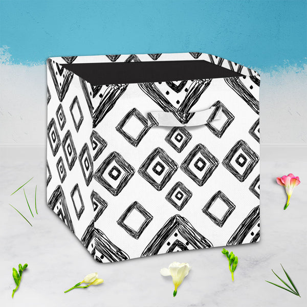 Geometric Art D1 Foldable Open Storage Bin | Organizer Box, Toy Basket, Shelf Box, Laundry Bag | Canvas Fabric-Storage Bins-STR_BI_CB-IC 5007517 IC 5007517, Abstract Expressionism, Abstracts, Art and Paintings, Automobiles, Aztec, Black and White, Botanical, Culture, Digital, Digital Art, Ethnic, Fashion, Floral, Flowers, Geometric, Geometric Abstraction, Graphic, Hipster, Illustrations, Mexican, Modern Art, Nature, Patterns, Retro, Scenic, Semi Abstract, Signs, Signs and Symbols, Stripes, Traditional, Tran