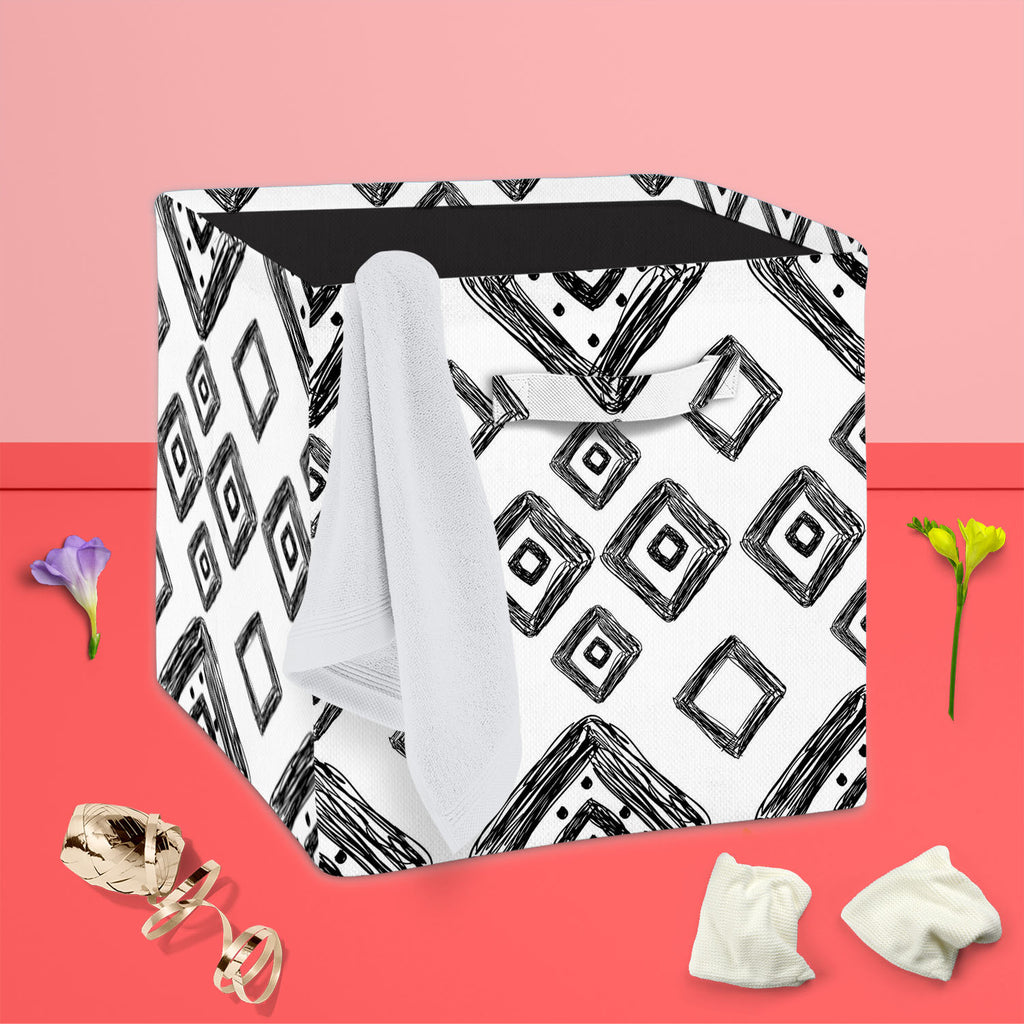 Geometric Art D1 Foldable Open Storage Bin | Organizer Box, Toy Basket, Shelf Box, Laundry Bag | Canvas Fabric-Storage Bins-STR_BI_CB-IC 5007517 IC 5007517, Abstract Expressionism, Abstracts, Art and Paintings, Automobiles, Aztec, Black and White, Botanical, Culture, Digital, Digital Art, Ethnic, Fashion, Floral, Flowers, Geometric, Geometric Abstraction, Graphic, Hipster, Illustrations, Mexican, Modern Art, Nature, Patterns, Retro, Scenic, Semi Abstract, Signs, Signs and Symbols, Stripes, Traditional, Tran