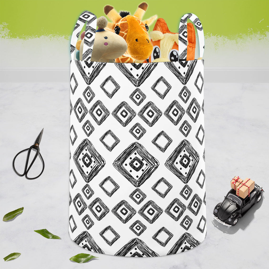 Geometric Art D1 Foldable Open Storage Bin | Organizer Box, Toy Basket, Shelf Box, Laundry Bag | Canvas Fabric-Storage Bins-STR_BI_CB-IC 5007517 IC 5007517, Abstract Expressionism, Abstracts, Art and Paintings, Automobiles, Aztec, Black and White, Botanical, Culture, Digital, Digital Art, Ethnic, Fashion, Floral, Flowers, Geometric, Geometric Abstraction, Graphic, Hipster, Illustrations, Mexican, Modern Art, Nature, Patterns, Retro, Scenic, Semi Abstract, Signs, Signs and Symbols, Stripes, Traditional, Tran