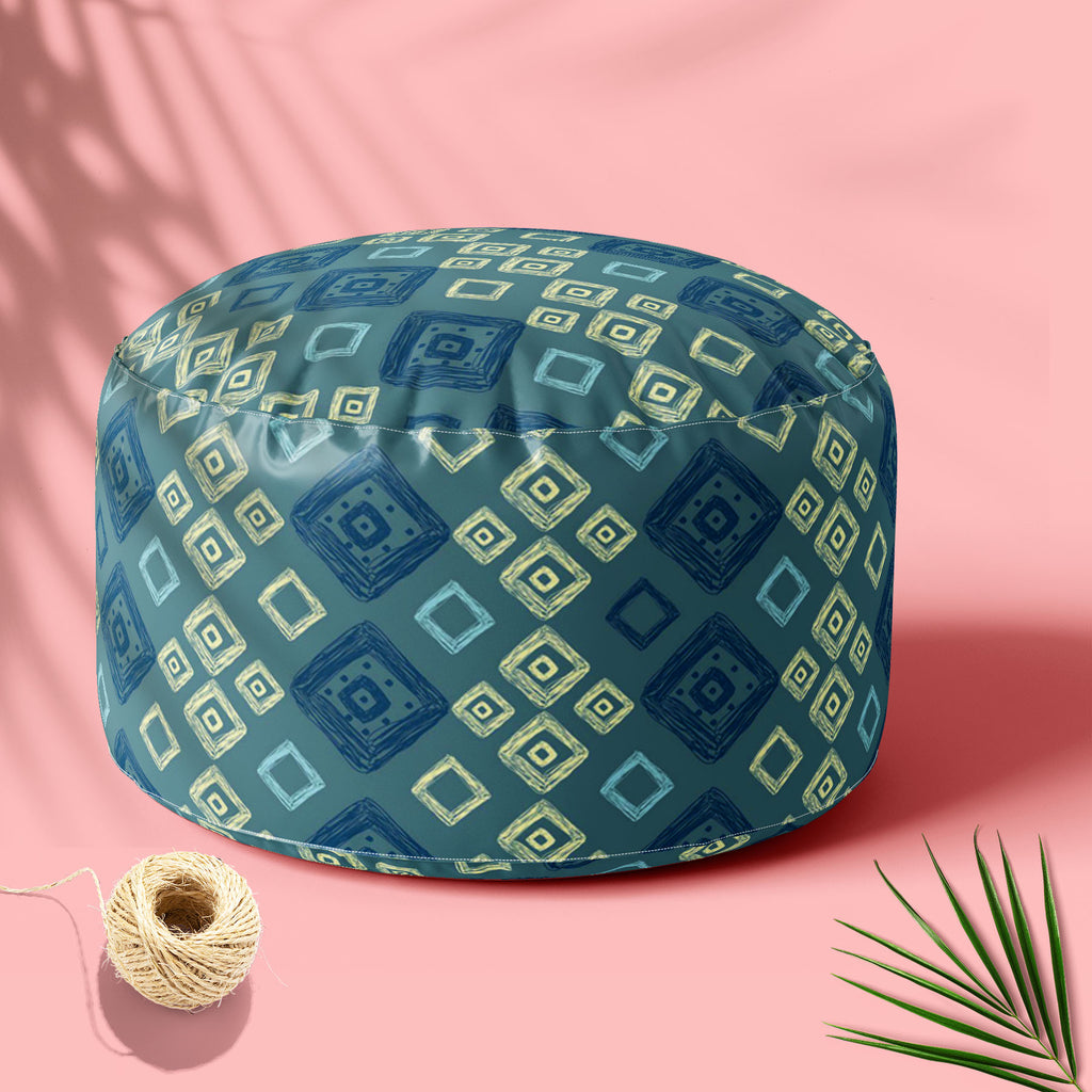 Geometric Art D2 Footstool Footrest Puffy Pouffe Ottoman Bean Bag | Canvas Fabric-Footstools-FST_CB_BN-IC 5007518 IC 5007518, Abstract Expressionism, Abstracts, Art and Paintings, Automobiles, Aztec, Black and White, Botanical, Culture, Digital, Digital Art, Ethnic, Fashion, Floral, Flowers, Geometric, Geometric Abstraction, Graphic, Hipster, Illustrations, Mexican, Modern Art, Nature, Patterns, Retro, Scenic, Semi Abstract, Signs, Signs and Symbols, Stripes, Traditional, Transportation, Travel, Tribal, Urb