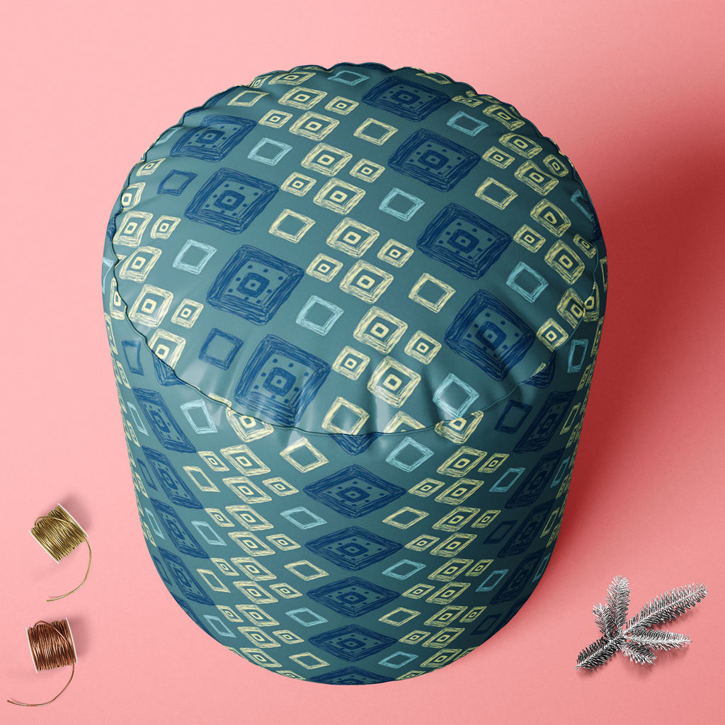 Geometric Art D2 Footstool Footrest Puffy Pouffe Ottoman Bean Bag | Canvas Fabric-Footstools-FST_CB_BN-IC 5007518 IC 5007518, Abstract Expressionism, Abstracts, Art and Paintings, Automobiles, Aztec, Black and White, Botanical, Culture, Digital, Digital Art, Ethnic, Fashion, Floral, Flowers, Geometric, Geometric Abstraction, Graphic, Hipster, Illustrations, Mexican, Modern Art, Nature, Patterns, Retro, Scenic, Semi Abstract, Signs, Signs and Symbols, Stripes, Traditional, Transportation, Travel, Tribal, Urb