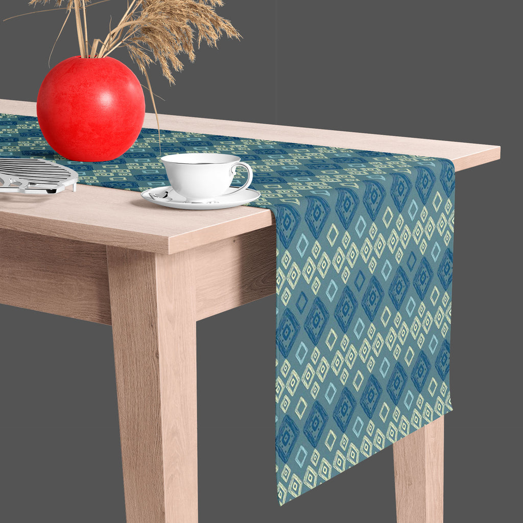 Geometric Art D2 Table Runner-Table Runners-RUN_TB-IC 5007518 IC 5007518, Abstract Expressionism, Abstracts, Art and Paintings, Automobiles, Aztec, Black and White, Botanical, Culture, Digital, Digital Art, Ethnic, Fashion, Floral, Flowers, Geometric, Geometric Abstraction, Graphic, Hipster, Illustrations, Mexican, Modern Art, Nature, Patterns, Retro, Scenic, Semi Abstract, Signs, Signs and Symbols, Stripes, Traditional, Transportation, Travel, Tribal, Urban, Vehicles, White, World Culture, art, d2, table, 