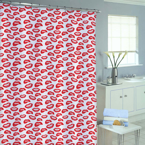 Lips Washable Waterproof Shower Curtain-Shower Curtains-CUR_SH-IC 5007519 IC 5007519, Art and Paintings, Illustrations, Love, Modern Art, Patterns, People, Pop Art, Romance, Signs, Signs and Symbols, lips, washable, waterproof, shower, curtain, eyelets, art, background, beauty, color, colorful, cosmetic, design, desire, emotions, female, fun, funny, girl, illustration, kiss, laughter, lipstick, lover, makeup, modern, mouth, open, paint, pattern, pop, print, pucker, red, repeat, repetition, seamless, shout, 