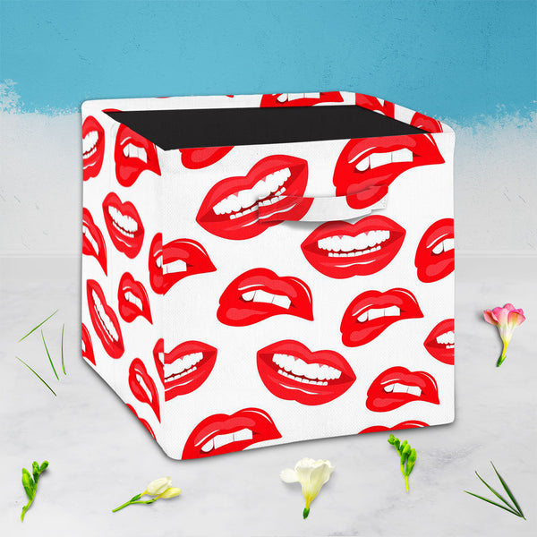 Lips D3 Foldable Open Storage Bin | Organizer Box, Toy Basket, Shelf Box, Laundry Bag | Canvas Fabric-Storage Bins-STR_BI_CB-IC 5007519 IC 5007519, Art and Paintings, Illustrations, Love, Modern Art, Patterns, People, Pop Art, Romance, Signs, Signs and Symbols, lips, d3, foldable, open, storage, bin, organizer, box, toy, basket, shelf, laundry, bag, canvas, fabric, art, background, beauty, color, colorful, cosmetic, design, desire, emotions, female, fun, funny, girl, illustration, kiss, laughter, lipstick, 