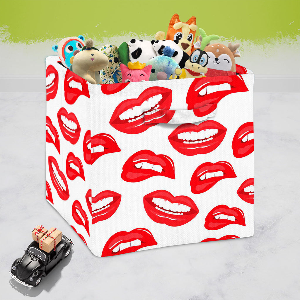 Lips D3 Foldable Open Storage Bin | Organizer Box, Toy Basket, Shelf Box, Laundry Bag | Canvas Fabric-Storage Bins-STR_BI_CB-IC 5007519 IC 5007519, Art and Paintings, Illustrations, Love, Modern Art, Patterns, People, Pop Art, Romance, Signs, Signs and Symbols, lips, d3, foldable, open, storage, bin, organizer, box, toy, basket, shelf, laundry, bag, canvas, fabric, art, background, beauty, color, colorful, cosmetic, design, desire, emotions, female, fun, funny, girl, illustration, kiss, laughter, lipstick, 