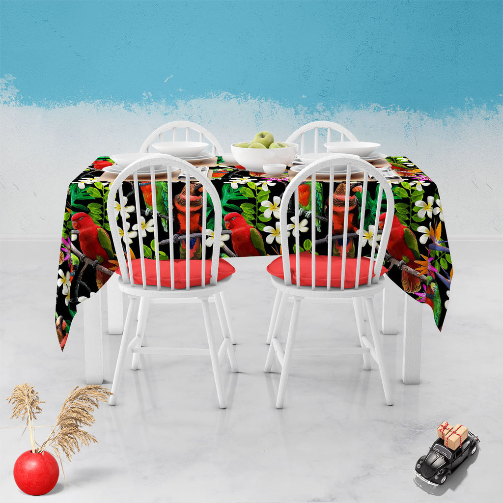 Exotic Birds & Beautiful Flowers D1 Table Cloth Cover-Table Covers-CVR_TB_NR-IC 5007520 IC 5007520, African, Animals, Art and Paintings, Birds, Black and White, Botanical, Drawing, Fashion, Floral, Flowers, Nature, Paintings, Patterns, Pets, Scenic, Signs, Signs and Symbols, Tropical, White, Wildlife, exotic, beautiful, d1, table, cloth, cover, parrot, bird, parrots, jungle, seamless, africa, animal, art, blue, branch, brazil, bright, color, colorful, design, drawn, feather, flora, flower, green, hibiscus, 