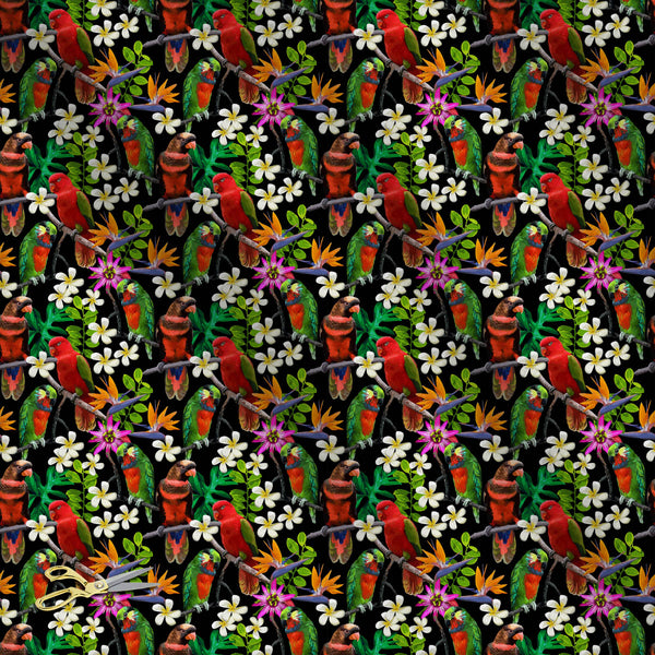 Exotic Birds & Beautiful Flowers Upholstery Fabric by Metre | For Sofa, Curtains, Cushions, Furnishing, Craft, Dress Material-Upholstery Fabrics-FAB_RW-IC 5007520 IC 5007520, African, Animals, Art and Paintings, Birds, Black and White, Botanical, Drawing, Fashion, Floral, Flowers, Nature, Paintings, Patterns, Pets, Scenic, Signs, Signs and Symbols, Tropical, White, Wildlife, exotic, beautiful, canvas, upholstery, fabric, by, metre, for, sofa, curtains, cushions, furnishing, craft, dress, material, width, 1.