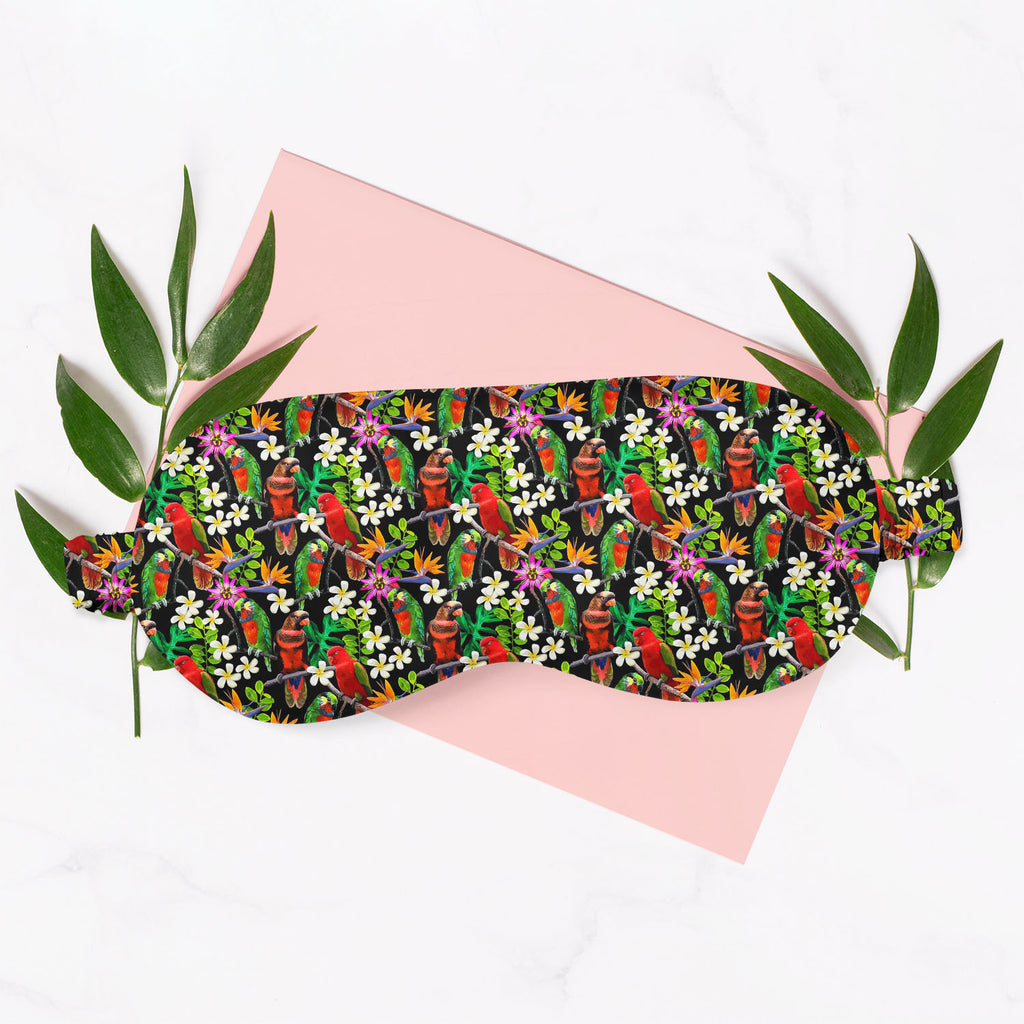 Exotic Birds & Beautiful Flowers Sleeping Eye Pad Blackout Eye Cover | Soft Anti-Allergic Eco-Friendly Natural Mulberry Silk Fabric-Sleep Masks--IC 5007520 IC 5007520, African, Animals, Art and Paintings, Birds, Black and White, Botanical, Drawing, Fashion, Floral, Flowers, Nature, Paintings, Patterns, Pets, Scenic, Signs, Signs and Symbols, Tropical, White, Wildlife, exotic, beautiful, sleeping, eye, pad, blackout, cover, soft, anti-allergic, eco-friendly, natural, satin, silk, fabric, parrot, bird, parrot