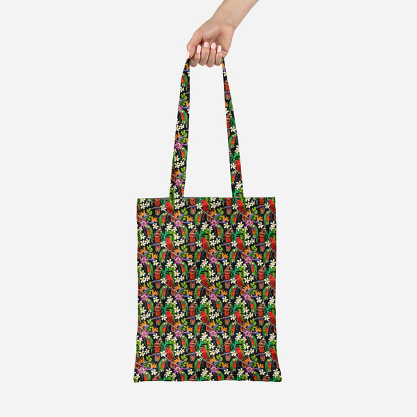 ArtzFolio Exotic Birds & Beautiful Flowers Tote Bag Shoulder Purse | Multipurpose-Tote Bags Basic-AZ5007520TOT_RF-IC 5007520 IC 5007520, African, Animals, Art and Paintings, Birds, Black and White, Botanical, Drawing, Fashion, Floral, Flowers, Nature, Paintings, Patterns, Pets, Scenic, Signs, Signs and Symbols, Tropical, White, Wildlife, exotic, beautiful, canvas, tote, bag, shoulder, purse, multipurpose, parrot, bird, parrots, jungle, seamless, africa, animal, art, blue, branch, brazil, bright, color, colo