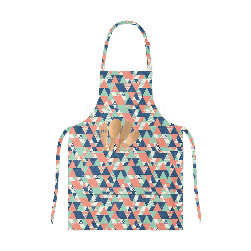 Blue Orange Green Triangles Apron | Adjustable, Free Size & Waist Tiebacks-Aprons Neck to Knee-APR_NK_KN-IC 5007521 IC 5007521, Abstract Expressionism, Abstracts, Decorative, Diamond, Digital, Digital Art, Fashion, Geometric, Geometric Abstraction, Graphic, Illustrations, Modern Art, Patterns, Retro, Semi Abstract, Signs, Signs and Symbols, Triangles, blue, orange, green, apron, adjustable, free, size, waist, tiebacks, abstract, backdrop, colorful, cool, creative, decoration, design, fabric, geometrical, ge