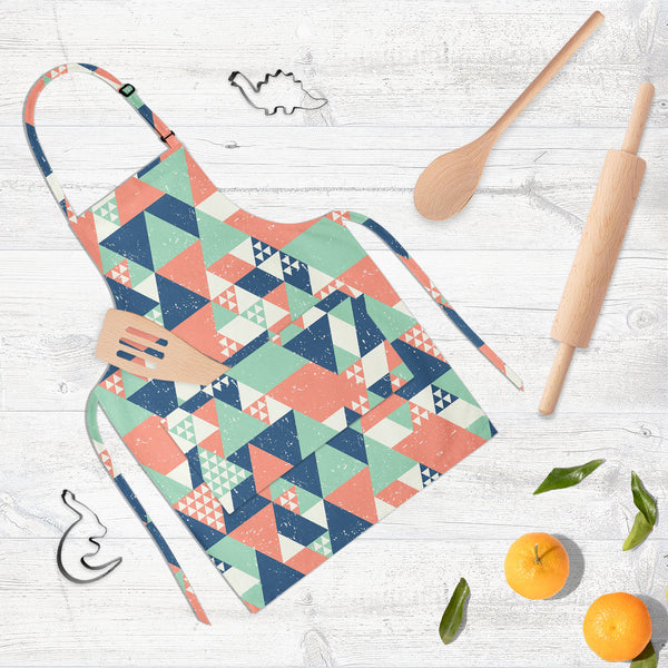Colorful Triangles D1 Apron | Adjustable, Free Size & Waist Tiebacks-Aprons Neck to Knee-APR_NK_KN-IC 5007521 IC 5007521, Abstract Expressionism, Abstracts, Decorative, Diamond, Digital, Digital Art, Fashion, Geometric, Geometric Abstraction, Graphic, Illustrations, Modern Art, Patterns, Retro, Semi Abstract, Signs, Signs and Symbols, Triangles, colorful, d1, full-length, neck, to, knee, apron, poly-cotton, fabric, adjustable, buckle, waist, tiebacks, abstract, backdrop, blue, cool, creative, decoration, de