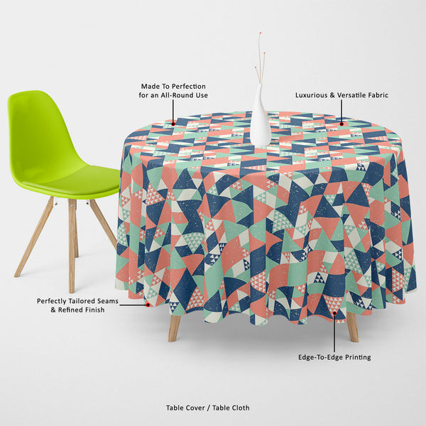 Blue Orange Green Triangles Table Cloth Cover-Table Covers-CVR_TB_RD-IC 5007521 IC 5007521, Abstract Expressionism, Abstracts, Decorative, Diamond, Digital, Digital Art, Fashion, Geometric, Geometric Abstraction, Graphic, Illustrations, Modern Art, Patterns, Retro, Semi Abstract, Signs, Signs and Symbols, Triangles, blue, orange, green, table, cloth, cover, canvas, fabric, abstract, backdrop, colorful, cool, creative, decoration, design, geometrical, geometry, illustration, modern, mosaic, paper, patchwork,