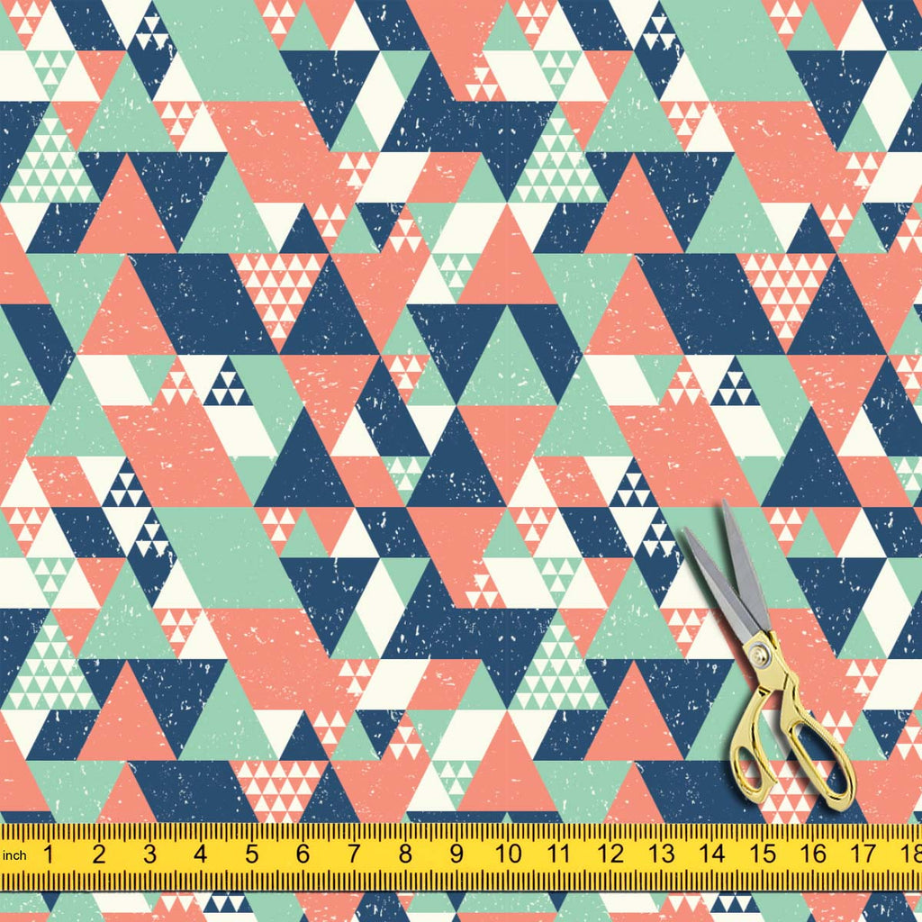 Blue Orange Green Triangles Upholstery Fabric by Metre | For Sofa, Curtains, Cushions, Furnishing, Craft, Dress Material-Upholstery Fabrics-FAB_RW-IC 5007521 IC 5007521, Abstract Expressionism, Abstracts, Decorative, Diamond, Digital, Digital Art, Fashion, Geometric, Geometric Abstraction, Graphic, Illustrations, Modern Art, Patterns, Retro, Semi Abstract, Signs, Signs and Symbols, Triangles, blue, orange, green, upholstery, fabric, by, metre, for, sofa, curtains, cushions, furnishing, craft, dress, materia
