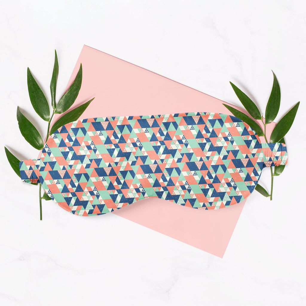 Blue Orange Green Triangles Sleeping Eye Pad Blackout Eye Cover | Soft Anti-Allergic Eco-Friendly Natural Mulberry Silk Fabric-Sleep Masks--IC 5007521 IC 5007521, Abstract Expressionism, Abstracts, Decorative, Diamond, Digital, Digital Art, Fashion, Geometric, Geometric Abstraction, Graphic, Illustrations, Modern Art, Patterns, Retro, Semi Abstract, Signs, Signs and Symbols, Triangles, blue, orange, green, sleeping, eye, pad, blackout, cover, soft, anti-allergic, eco-friendly, natural, satin, silk, fabric, 