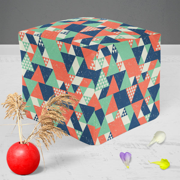 Colorful Triangles D1 Footstool Footrest Puffy Pouffe Ottoman Bean Bag | Canvas Fabric-Footstools-FST_CB_BN-IC 5007521 IC 5007521, Abstract Expressionism, Abstracts, Decorative, Diamond, Digital, Digital Art, Fashion, Geometric, Geometric Abstraction, Graphic, Illustrations, Modern Art, Patterns, Retro, Semi Abstract, Signs, Signs and Symbols, Triangles, colorful, d1, puffy, pouffe, ottoman, footstool, footrest, bean, bag, canvas, fabric, abstract, backdrop, blue, cool, creative, decoration, design, geometr