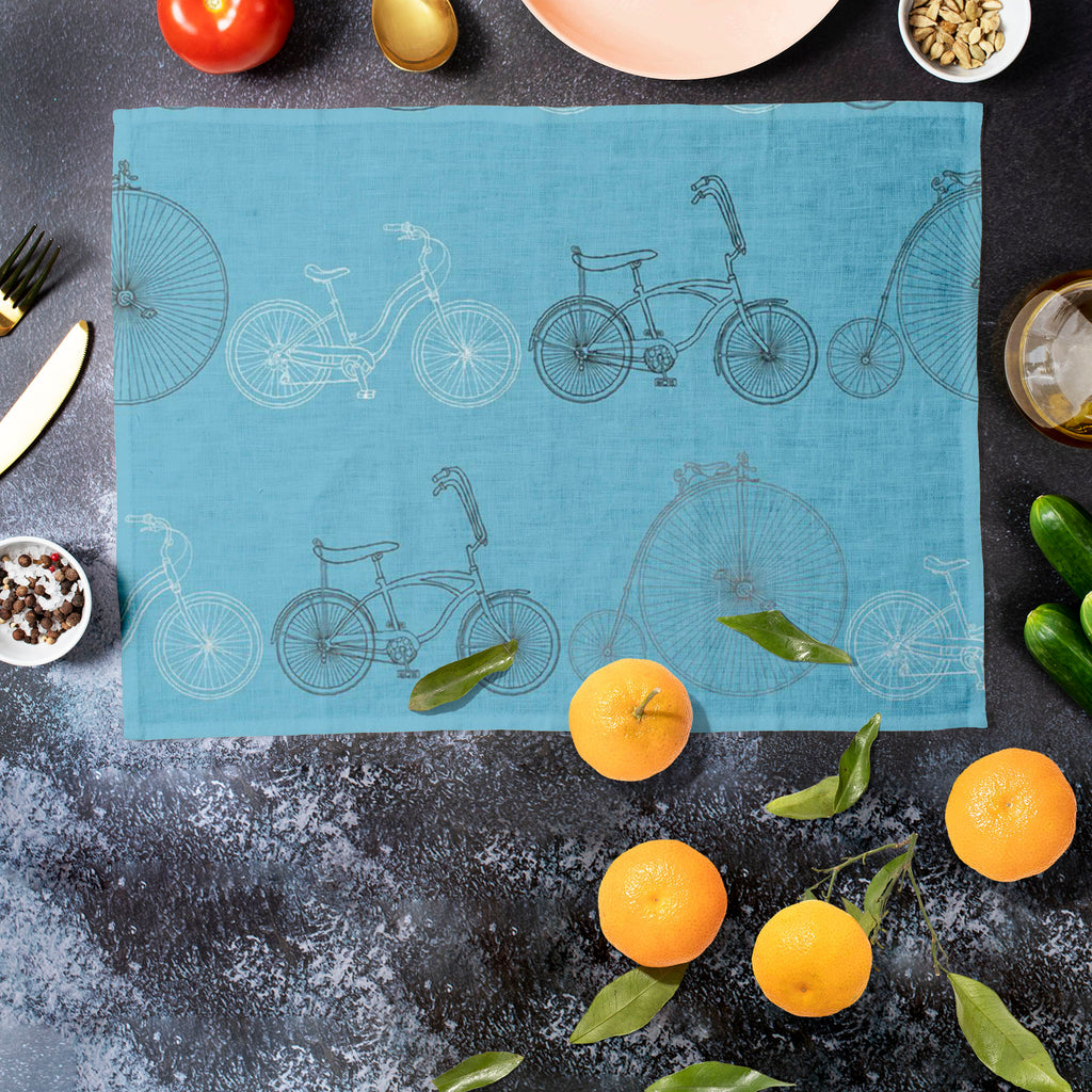Bicycles D2 Table Mat Placemat-Table Place Mats Fabric-MAT_TB-IC 5007522 IC 5007522, Art and Paintings, Automobiles, Bikes, Cities, City Views, Digital, Digital Art, Drawing, Graphic, Hipster, Hobbies, Illustrations, Patterns, Retro, Signs, Signs and Symbols, Sketches, Sports, Transportation, Travel, Vehicles, Vintage, Metallic, bicycles, d2, table, mat, placemat, art, background, bicycle, bike, blue, circus, city, classic, color, colorful, cute, cycle, design, doodle, exercise, fitness, fun, healthy, hobby