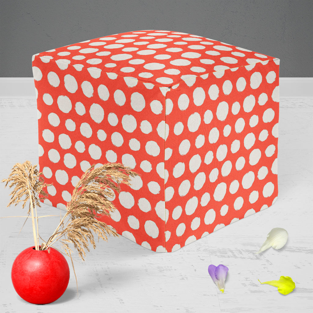 Painted Polka Dot Footstool Footrest Puffy Pouffe Ottoman Bean Bag | Canvas Fabric-Footstools-FST_CB_BN-IC 5007524 IC 5007524, Abstract Expressionism, Abstracts, Art and Paintings, Books, Circle, Decorative, Dots, Drawing, Geometric, Geometric Abstraction, Illustrations, Modern Art, Patterns, Retro, Semi Abstract, Signs, Signs and Symbols, Splatter, Watercolour, painted, polka, dot, footstool, footrest, puffy, pouffe, ottoman, bean, bag, canvas, fabric, abstract, acrylic, art, background, bubble, chaos, dec