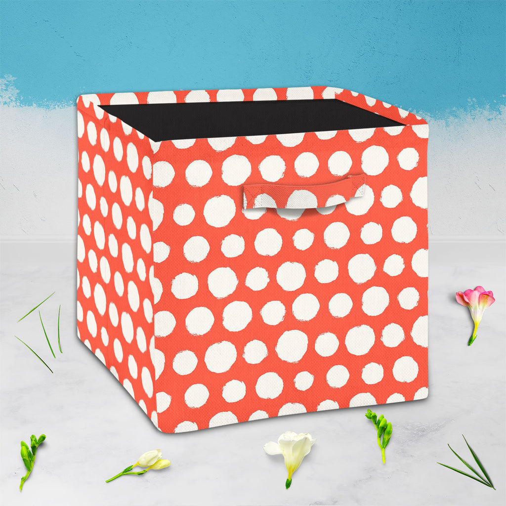 Painted Polka Dot Foldable Open Storage Bin | Organizer Box, Toy Basket, Shelf Box, Laundry Bag | Canvas Fabric-Storage Bins-STR_BI_CB-IC 5007524 IC 5007524, Abstract Expressionism, Abstracts, Art and Paintings, Books, Circle, Decorative, Dots, Drawing, Geometric, Geometric Abstraction, Illustrations, Modern Art, Patterns, Retro, Semi Abstract, Signs, Signs and Symbols, Splatter, Watercolour, painted, polka, dot, foldable, open, storage, bin, organizer, box, toy, basket, shelf, laundry, bag, canvas, fabric,