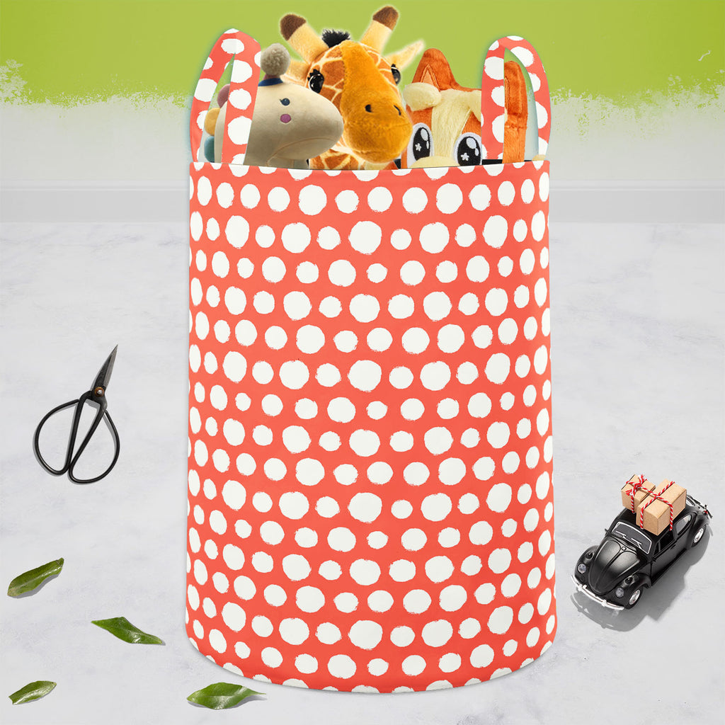 Painted Polka Dot Foldable Open Storage Bin | Organizer Box, Toy Basket, Shelf Box, Laundry Bag | Canvas Fabric-Storage Bins-STR_BI_CB-IC 5007524 IC 5007524, Abstract Expressionism, Abstracts, Art and Paintings, Books, Circle, Decorative, Dots, Drawing, Geometric, Geometric Abstraction, Illustrations, Modern Art, Patterns, Retro, Semi Abstract, Signs, Signs and Symbols, Splatter, Watercolour, painted, polka, dot, foldable, open, storage, bin, organizer, box, toy, basket, shelf, laundry, bag, canvas, fabric,