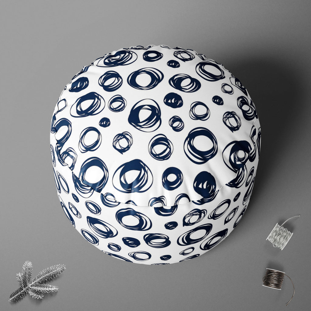 Doodle Contrast Footstool Footrest Puffy Pouffe Ottoman Bean Bag | Canvas Fabric-Footstools-FST_CB_BN-IC 5007525 IC 5007525, Abstract Expressionism, Abstracts, Ancient, Art and Paintings, Circle, Culture, Digital, Digital Art, Drawing, Ethnic, Fashion, Graphic, Historical, Illustrations, Medieval, Modern Art, Patterns, Retro, Semi Abstract, Signs, Signs and Symbols, Traditional, Tribal, Vintage, World Culture, doodle, contrast, footstool, footrest, puffy, pouffe, ottoman, bean, bag, canvas, fabric, abstract