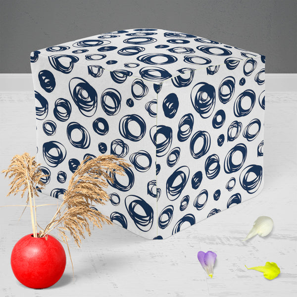 Doodle Contrast Footstool Footrest Puffy Pouffe Ottoman Bean Bag | Canvas Fabric-Footstools-FST_CB_BN-IC 5007525 IC 5007525, Abstract Expressionism, Abstracts, Ancient, Art and Paintings, Circle, Culture, Digital, Digital Art, Drawing, Ethnic, Fashion, Graphic, Historical, Illustrations, Medieval, Modern Art, Patterns, Retro, Semi Abstract, Signs, Signs and Symbols, Traditional, Tribal, Vintage, World Culture, doodle, contrast, puffy, pouffe, ottoman, footstool, footrest, bean, bag, canvas, fabric, abstract