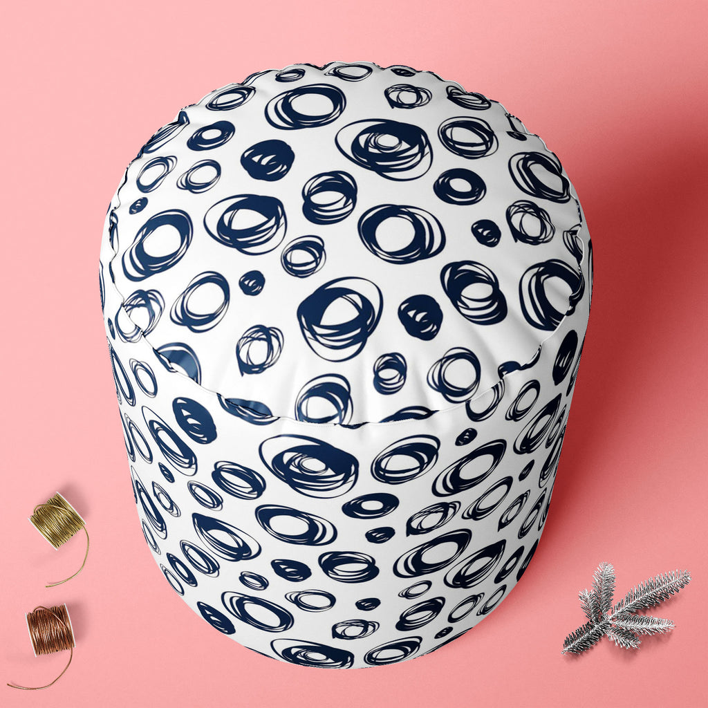 Doodle Contrast Footstool Footrest Puffy Pouffe Ottoman Bean Bag | Canvas Fabric-Footstools-FST_CB_BN-IC 5007525 IC 5007525, Abstract Expressionism, Abstracts, Ancient, Art and Paintings, Circle, Culture, Digital, Digital Art, Drawing, Ethnic, Fashion, Graphic, Historical, Illustrations, Medieval, Modern Art, Patterns, Retro, Semi Abstract, Signs, Signs and Symbols, Traditional, Tribal, Vintage, World Culture, doodle, contrast, footstool, footrest, puffy, pouffe, ottoman, bean, bag, canvas, fabric, abstract