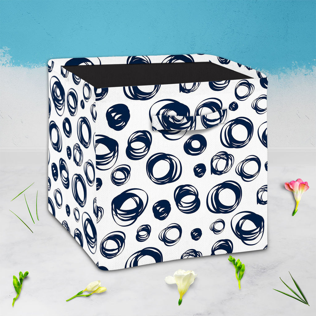 Doodle Contrast Foldable Open Storage Bin | Organizer Box, Toy Basket, Shelf Box, Laundry Bag | Canvas Fabric-Storage Bins-STR_BI_CB-IC 5007525 IC 5007525, Abstract Expressionism, Abstracts, Ancient, Art and Paintings, Circle, Culture, Digital, Digital Art, Drawing, Ethnic, Fashion, Graphic, Historical, Illustrations, Medieval, Modern Art, Patterns, Retro, Semi Abstract, Signs, Signs and Symbols, Traditional, Tribal, Vintage, World Culture, doodle, contrast, foldable, open, storage, bin, organizer, box, toy