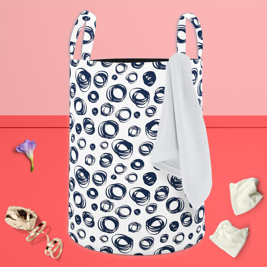 Doodle Contrast Foldable Open Storage Bin | Organizer Box, Toy Basket, Shelf Box, Laundry Bag | Canvas Fabric-Storage Bins-STR_BI_CB-IC 5007525 IC 5007525, Abstract Expressionism, Abstracts, Ancient, Art and Paintings, Circle, Culture, Digital, Digital Art, Drawing, Ethnic, Fashion, Graphic, Historical, Illustrations, Medieval, Modern Art, Patterns, Retro, Semi Abstract, Signs, Signs and Symbols, Traditional, Tribal, Vintage, World Culture, doodle, contrast, foldable, open, storage, bin, organizer, box, toy