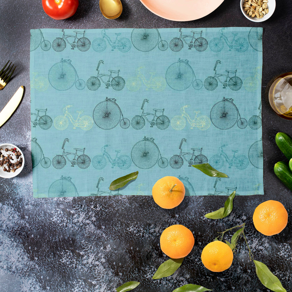 Bicycles D3 Table Mat Placemat-Table Place Mats Fabric-MAT_TB-IC 5007527 IC 5007527, Art and Paintings, Automobiles, Bikes, Cities, City Views, Digital, Digital Art, Drawing, Graphic, Hipster, Hobbies, Illustrations, Patterns, Retro, Signs, Signs and Symbols, Sketches, Sports, Transportation, Travel, Vehicles, Vintage, Metallic, bicycles, d3, table, mat, placemat, art, background, bicycle, bike, blue, circus, city, classic, color, colorful, cute, cycle, design, doodle, exercise, fitness, fun, healthy, hobby