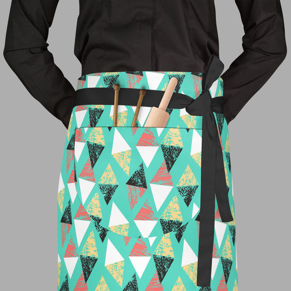 Grunged Triangles Apron | Adjustable, Free Size & Waist Tiebacks-Aprons Waist to Feet-APR_WS_FT-IC 5007529 IC 5007529, Abstract Expressionism, Abstracts, African, Ancient, Art and Paintings, Aztec, Bohemian, Brush Stroke, Chevron, Culture, Ethnic, Eygptian, Geometric, Geometric Abstraction, Graffiti, Hand Drawn, Historical, Medieval, Mexican, Modern Art, Patterns, Retro, Semi Abstract, Signs, Signs and Symbols, Splatter, Traditional, Triangles, Tribal, Vintage, Watercolour, World Culture, grunged, full-leng