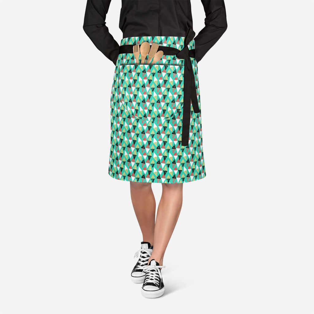 Grunged Triangles Apron | Adjustable, Free Size & Waist Tiebacks-Apron Waist to Feet-APR_WS_KN-IC 5007529 IC 5007529, Abstract Expressionism, Abstracts, African, Ancient, Art and Paintings, Aztec, Bohemian, Brush Stroke, Chevron, Culture, Ethnic, Eygptian, Geometric, Geometric Abstraction, Graffiti, Hand Drawn, Historical, Medieval, Mexican, Modern Art, Patterns, Retro, Semi Abstract, Signs, Signs and Symbols, Splatter, Traditional, Triangles, Tribal, Vintage, Watercolour, World Culture, grunged, apron, adj