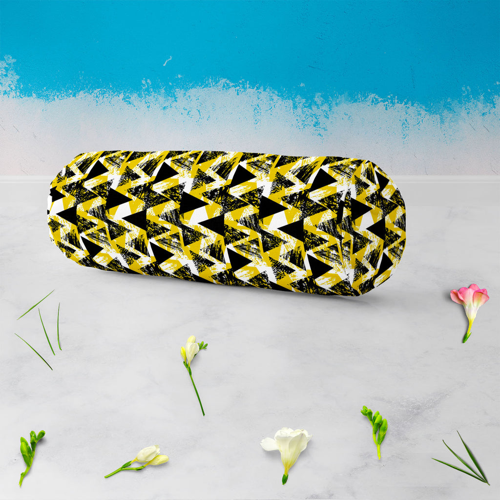 Geometrical Behaviour D1 Bolster Cover Booster Cases | Concealed Zipper Opening-Bolster Covers-BOL_CV_ZP-IC 5007530 IC 5007530, Abstract Expressionism, Abstracts, African, Ancient, Art and Paintings, Aztec, Bohemian, Brush Stroke, Chevron, Culture, Ethnic, Eygptian, Geometric, Geometric Abstraction, Graffiti, Hand Drawn, Historical, Medieval, Mexican, Modern Art, Patterns, Retro, Semi Abstract, Signs, Signs and Symbols, Splatter, Traditional, Triangles, Tribal, Vintage, Watercolour, World Culture, geometric