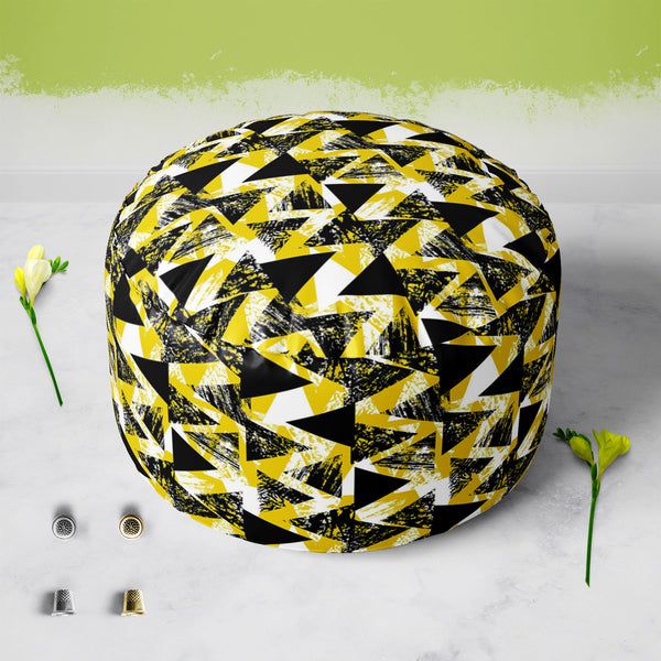 Geometrical Behaviour D1 Footstool Footrest Puffy Pouffe Ottoman Bean Bag | Canvas Fabric-Footstools-FST_CB_BN-IC 5007530 IC 5007530, Abstract Expressionism, Abstracts, African, Ancient, Art and Paintings, Aztec, Bohemian, Brush Stroke, Chevron, Culture, Ethnic, Eygptian, Geometric, Geometric Abstraction, Graffiti, Hand Drawn, Historical, Medieval, Mexican, Modern Art, Patterns, Retro, Semi Abstract, Signs, Signs and Symbols, Splatter, Traditional, Triangles, Tribal, Vintage, Watercolour, World Culture, geo