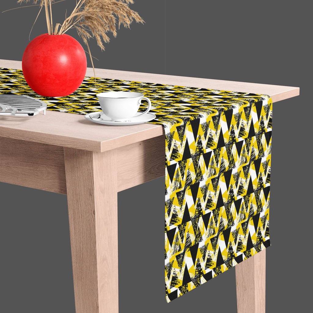 Geometrical Behaviour D1 Table Runner-Table Runners-RUN_TB-IC 5007530 IC 5007530, Abstract Expressionism, Abstracts, African, Ancient, Art and Paintings, Aztec, Bohemian, Brush Stroke, Chevron, Culture, Ethnic, Eygptian, Geometric, Geometric Abstraction, Graffiti, Hand Drawn, Historical, Medieval, Mexican, Modern Art, Patterns, Retro, Semi Abstract, Signs, Signs and Symbols, Splatter, Traditional, Triangles, Tribal, Vintage, Watercolour, World Culture, geometrical, behaviour, d1, table, runner, abstract, ar