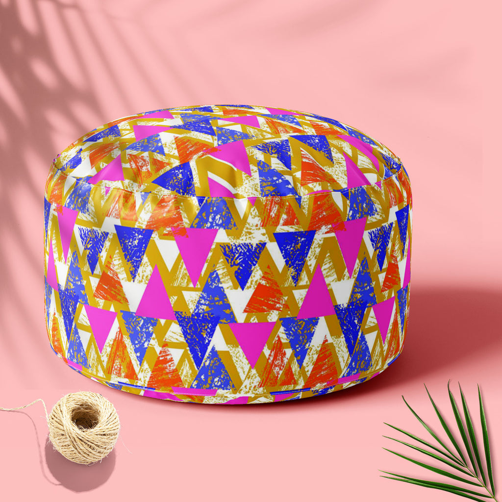 Geometrical Behaviour D3 Footstool Footrest Puffy Pouffe Ottoman Bean Bag | Canvas Fabric-Footstools-FST_CB_BN-IC 5007532 IC 5007532, Abstract Expressionism, Abstracts, African, Ancient, Art and Paintings, Aztec, Bohemian, Brush Stroke, Chevron, Culture, Ethnic, Eygptian, Geometric, Geometric Abstraction, Graffiti, Hand Drawn, Historical, Medieval, Mexican, Modern Art, Patterns, Retro, Semi Abstract, Signs, Signs and Symbols, Splatter, Traditional, Triangles, Tribal, Vintage, Watercolour, World Culture, geo
