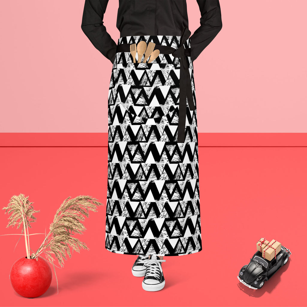 Geometrical Behaviour D4 Apron | Adjustable, Free Size & Waist Tiebacks-Aprons Waist to Feet-APR_WS_FT-IC 5007533 IC 5007533, Abstract Expressionism, Abstracts, African, Ancient, Art and Paintings, Aztec, Black and White, Bohemian, Brush Stroke, Chevron, Culture, Ethnic, Eygptian, Geometric, Geometric Abstraction, Graffiti, Hand Drawn, Historical, Medieval, Mexican, Modern Art, Patterns, Retro, Semi Abstract, Signs, Signs and Symbols, Splatter, Traditional, Triangles, Tribal, Vintage, Watercolour, White, Wo