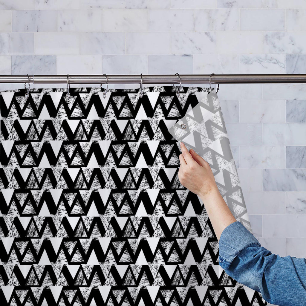 Geometrical Behaviour D4 Washable Waterproof Shower Curtain-Shower Curtains-CUR_SH-IC 5007533 IC 5007533, Abstract Expressionism, Abstracts, African, Ancient, Art and Paintings, Aztec, Black and White, Bohemian, Brush Stroke, Chevron, Culture, Ethnic, Eygptian, Geometric, Geometric Abstraction, Graffiti, Hand Drawn, Historical, Medieval, Mexican, Modern Art, Patterns, Retro, Semi Abstract, Signs, Signs and Symbols, Splatter, Traditional, Triangles, Tribal, Vintage, Watercolour, White, World Culture, geometr