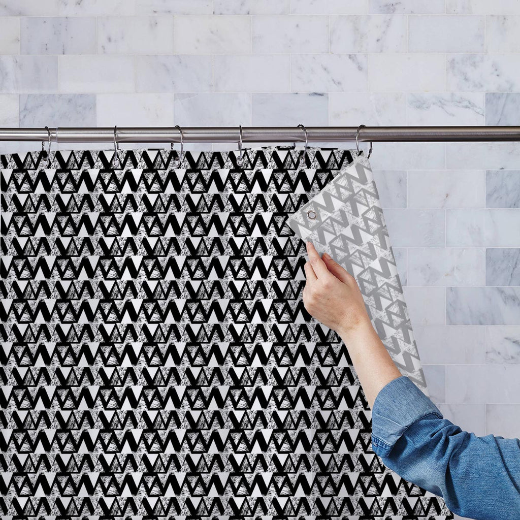 Geometrical Behaviour Washable Waterproof Shower Curtain-Shower Curtains-CUR_SH-IC 5007533 IC 5007533, Abstract Expressionism, Abstracts, African, Ancient, Art and Paintings, Aztec, Black and White, Bohemian, Brush Stroke, Chevron, Culture, Ethnic, Eygptian, Geometric, Geometric Abstraction, Graffiti, Hand Drawn, Historical, Medieval, Mexican, Modern Art, Patterns, Retro, Semi Abstract, Signs, Signs and Symbols, Splatter, Traditional, Triangles, Tribal, Vintage, Watercolour, White, World Culture, geometrica