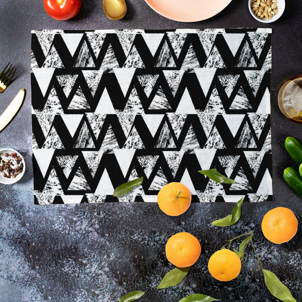 Geometrical Behaviour D4 Table Mat Placemat-Table Place Mats Fabric-MAT_TB-IC 5007533 IC 5007533, Abstract Expressionism, Abstracts, African, Ancient, Art and Paintings, Aztec, Black and White, Bohemian, Brush Stroke, Chevron, Culture, Ethnic, Eygptian, Geometric, Geometric Abstraction, Graffiti, Hand Drawn, Historical, Medieval, Mexican, Modern Art, Patterns, Retro, Semi Abstract, Signs, Signs and Symbols, Splatter, Traditional, Triangles, Tribal, Vintage, Watercolour, White, World Culture, geometrical, be