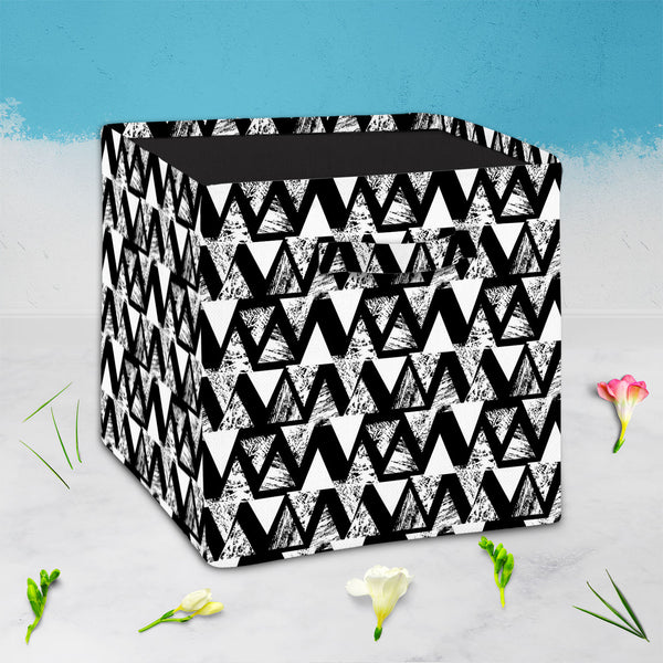 Geometrical Behaviour D4 Foldable Open Storage Bin | Organizer Box, Toy Basket, Shelf Box, Laundry Bag | Canvas Fabric-Storage Bins-STR_BI_CB-IC 5007533 IC 5007533, Abstract Expressionism, Abstracts, African, Ancient, Art and Paintings, Aztec, Black and White, Bohemian, Brush Stroke, Chevron, Culture, Ethnic, Eygptian, Geometric, Geometric Abstraction, Graffiti, Hand Drawn, Historical, Medieval, Mexican, Modern Art, Patterns, Retro, Semi Abstract, Signs, Signs and Symbols, Splatter, Traditional, Triangles, 