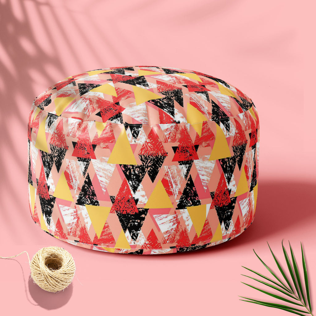 Geometrical Behaviour D5 Footstool Footrest Puffy Pouffe Ottoman Bean Bag | Canvas Fabric-Footstools-FST_CB_BN-IC 5007534 IC 5007534, Abstract Expressionism, Abstracts, African, Ancient, Art and Paintings, Aztec, Bohemian, Brush Stroke, Chevron, Culture, Ethnic, Eygptian, Geometric, Geometric Abstraction, Graffiti, Hand Drawn, Historical, Medieval, Mexican, Modern Art, Patterns, Retro, Semi Abstract, Signs, Signs and Symbols, Splatter, Traditional, Triangles, Tribal, Vintage, Watercolour, World Culture, geo